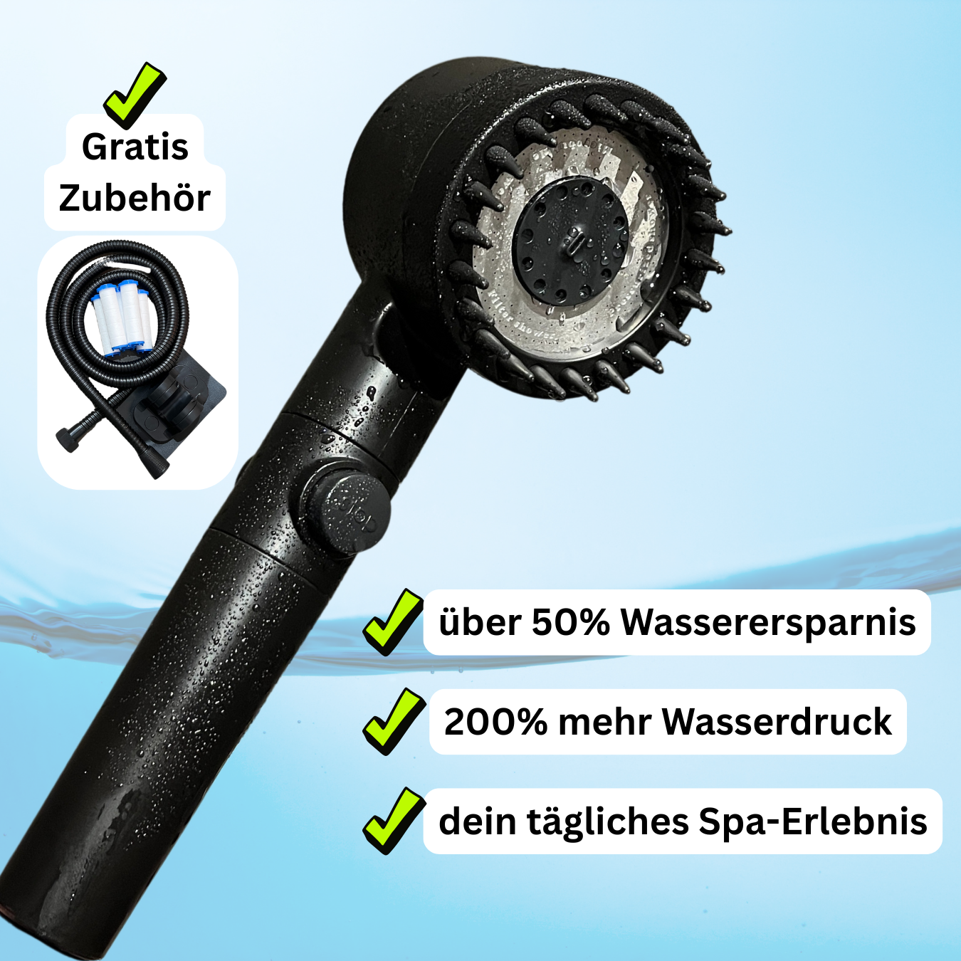 EcoFall - der 3in1 Filter Duschkopf
